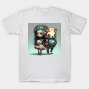 [AI Art] Cute Robot Girl with Hedgehog T-Shirt